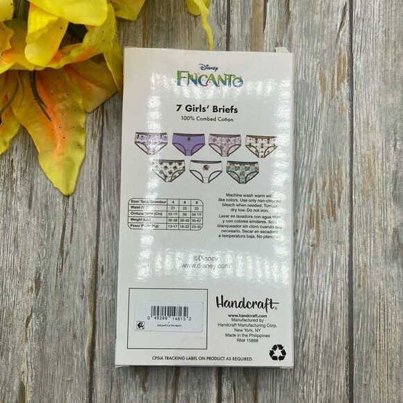 Disney Girls Encanto Character Underwear Panties Briefs 7-Pack Size 4 - Picture 2 of 5